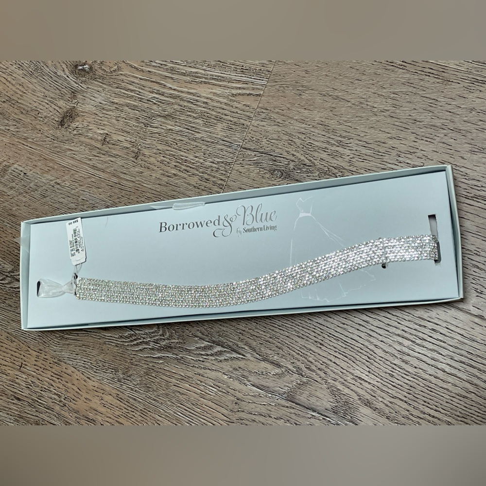 Borrowed & Blue by Southern Living Crystal Rhinestone Belt – Silver – NWT